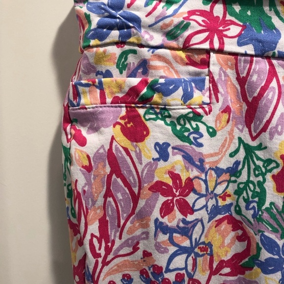 Kim Rogers Size 14 P Multicolor Floral Pull On Capri Pants - Picture 3 of 6